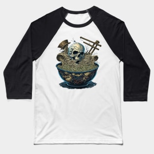 Pirate skull Ramen Bowl Japanese Noodles Baseball T-Shirt